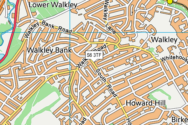 S6 3TF map - OS VectorMap District (Ordnance Survey)
