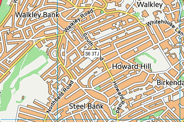 S6 3TJ map - OS VectorMap District (Ordnance Survey)