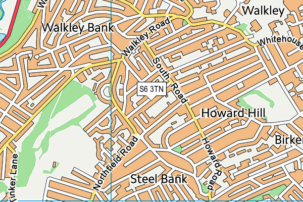 S6 3TN map - OS VectorMap District (Ordnance Survey)