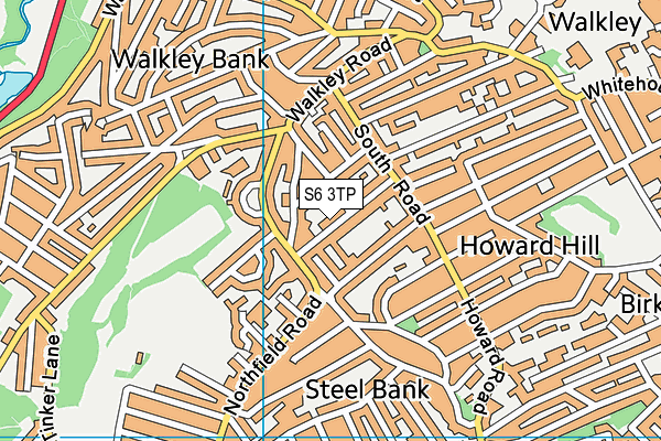 S6 3TP map - OS VectorMap District (Ordnance Survey)