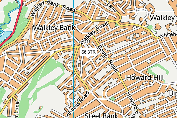 S6 3TR map - OS VectorMap District (Ordnance Survey)