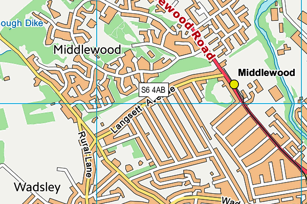 S6 4AB map - OS VectorMap District (Ordnance Survey)