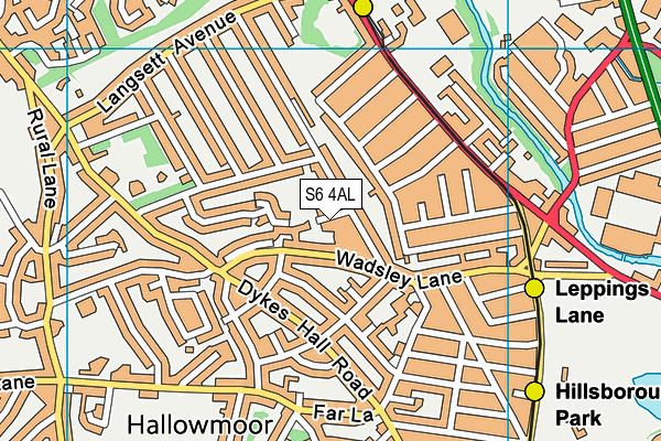 S6 4AL map - OS VectorMap District (Ordnance Survey)