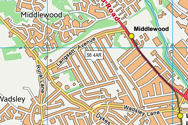 S6 4AR map - OS VectorMap District (Ordnance Survey)