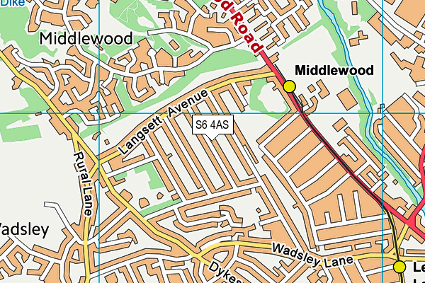 S6 4AS map - OS VectorMap District (Ordnance Survey)