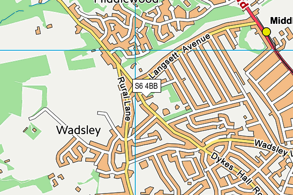 S6 4BB map - OS VectorMap District (Ordnance Survey)