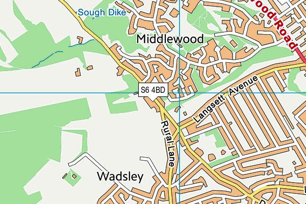 S6 4BD map - OS VectorMap District (Ordnance Survey)