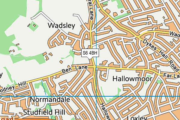 S6 4BH map - OS VectorMap District (Ordnance Survey)