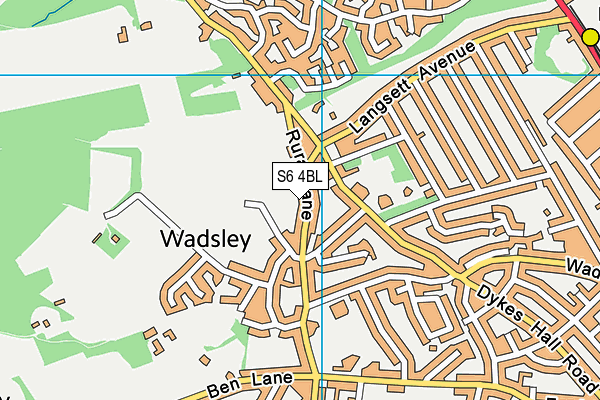 S6 4BL map - OS VectorMap District (Ordnance Survey)