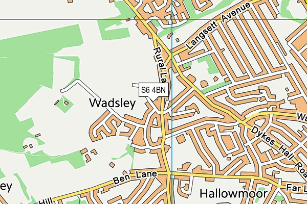 S6 4BN map - OS VectorMap District (Ordnance Survey)