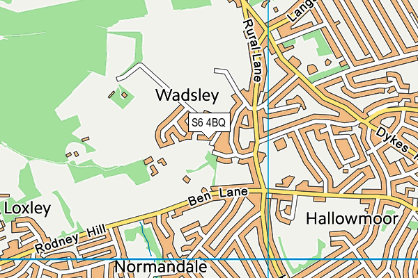 S6 4BQ map - OS VectorMap District (Ordnance Survey)