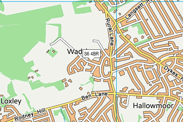 S6 4BR map - OS VectorMap District (Ordnance Survey)