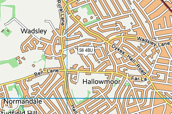 S6 4BU map - OS VectorMap District (Ordnance Survey)