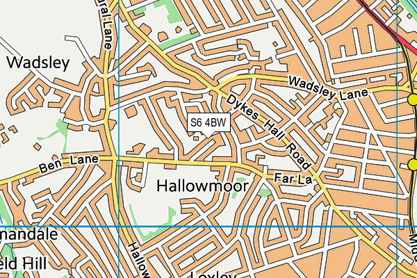 S6 4BW map - OS VectorMap District (Ordnance Survey)