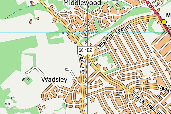 S6 4BZ map - OS VectorMap District (Ordnance Survey)