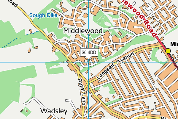 S6 4DD map - OS VectorMap District (Ordnance Survey)