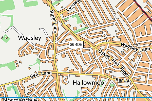 S6 4DE map - OS VectorMap District (Ordnance Survey)