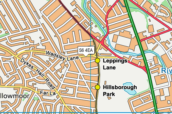 S6 4EA map - OS VectorMap District (Ordnance Survey)