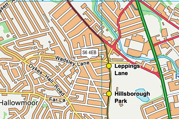 S6 4EB map - OS VectorMap District (Ordnance Survey)