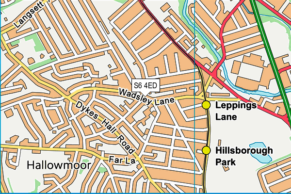 S6 4ED map - OS VectorMap District (Ordnance Survey)