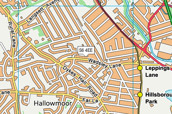 S6 4EE map - OS VectorMap District (Ordnance Survey)