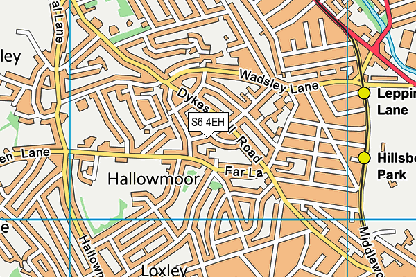 S6 4EH map - OS VectorMap District (Ordnance Survey)