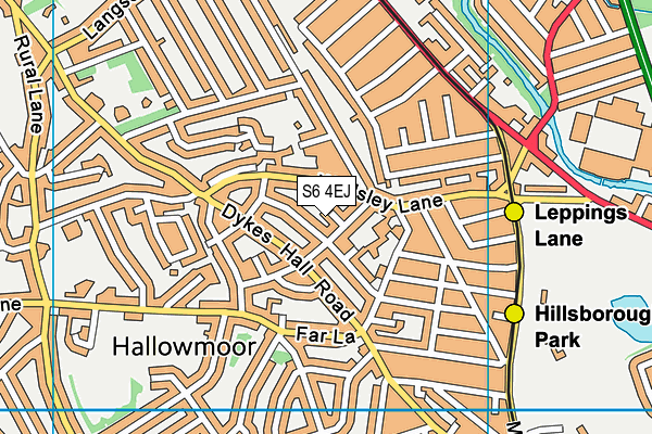 S6 4EJ map - OS VectorMap District (Ordnance Survey)