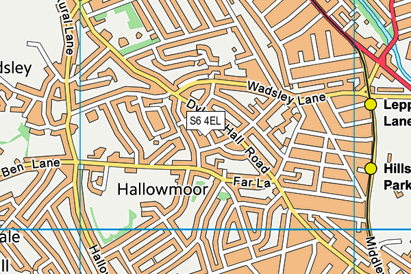 S6 4EL map - OS VectorMap District (Ordnance Survey)