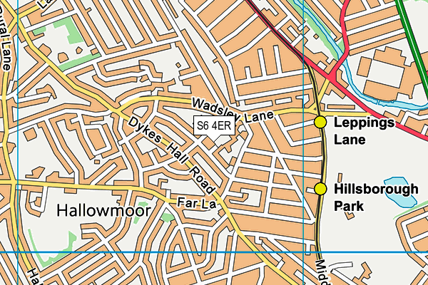 S6 4ER map - OS VectorMap District (Ordnance Survey)