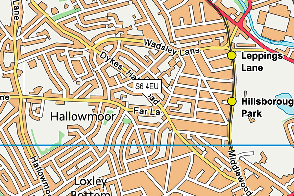 S6 4EU map - OS VectorMap District (Ordnance Survey)