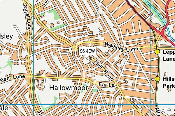 S6 4EW map - OS VectorMap District (Ordnance Survey)