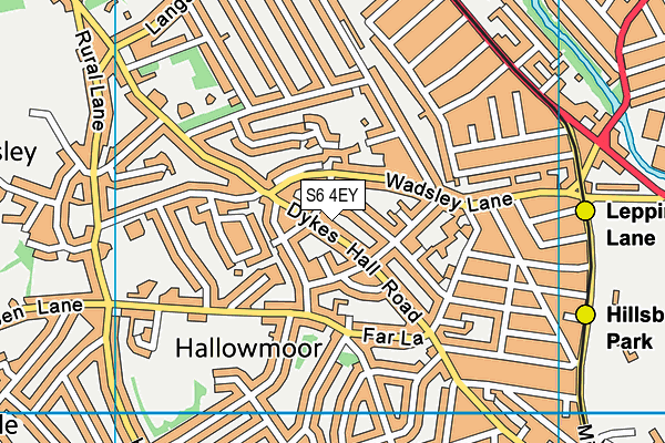 S6 4EY map - OS VectorMap District (Ordnance Survey)