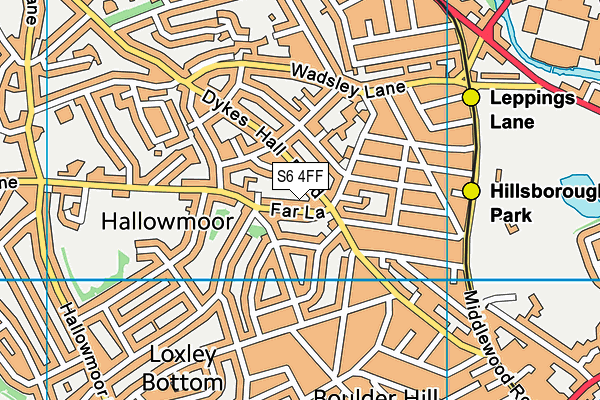 S6 4FF map - OS VectorMap District (Ordnance Survey)