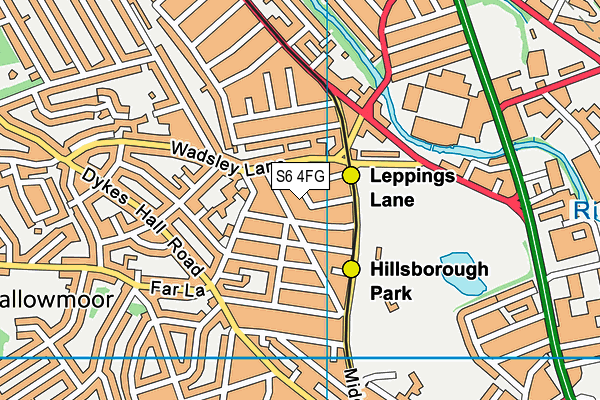 S6 4FG map - OS VectorMap District (Ordnance Survey)