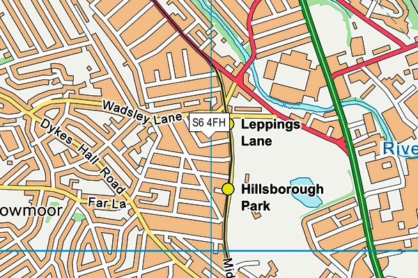 S6 4FH map - OS VectorMap District (Ordnance Survey)