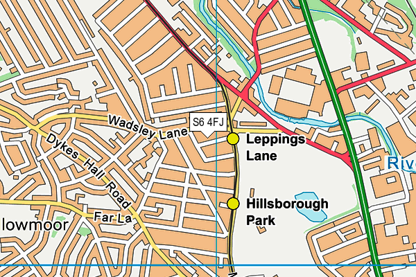 S6 4FJ map - OS VectorMap District (Ordnance Survey)