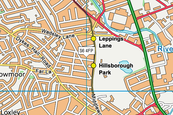 S6 4FP map - OS VectorMap District (Ordnance Survey)