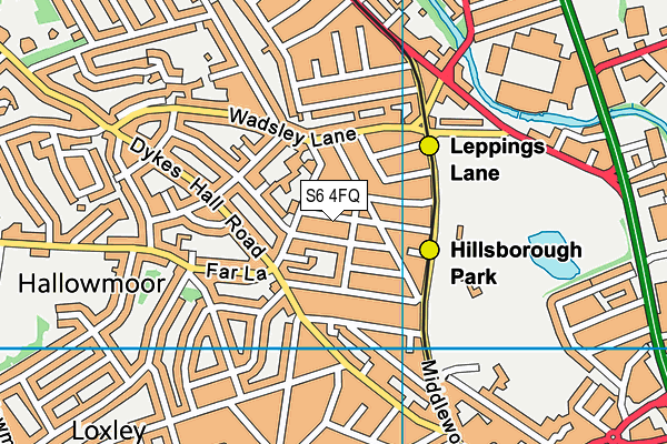 S6 4FQ map - OS VectorMap District (Ordnance Survey)