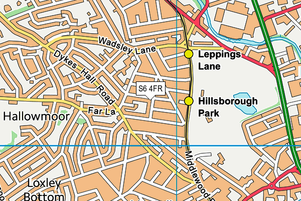 S6 4FR map - OS VectorMap District (Ordnance Survey)