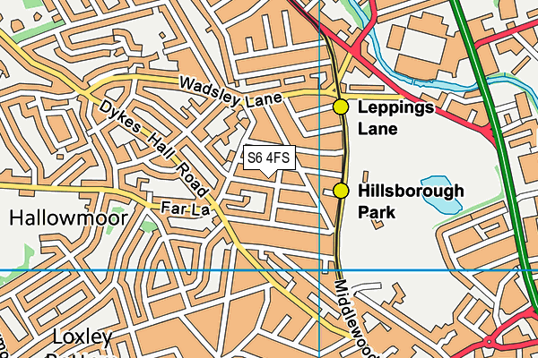 S6 4FS map - OS VectorMap District (Ordnance Survey)