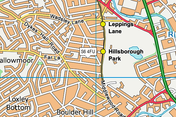 S6 4FU map - OS VectorMap District (Ordnance Survey)