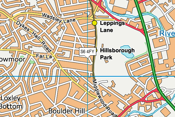 S6 4FY map - OS VectorMap District (Ordnance Survey)