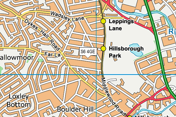 S6 4GE map - OS VectorMap District (Ordnance Survey)