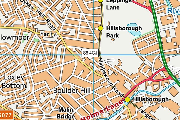 S6 4GJ map - OS VectorMap District (Ordnance Survey)