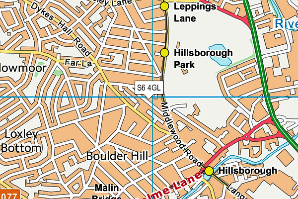 S6 4GL map - OS VectorMap District (Ordnance Survey)