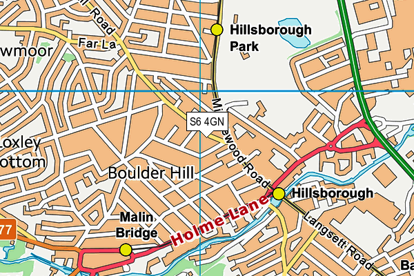 S6 4GN map - OS VectorMap District (Ordnance Survey)