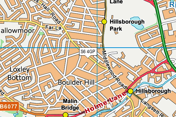 S6 4GP map - OS VectorMap District (Ordnance Survey)