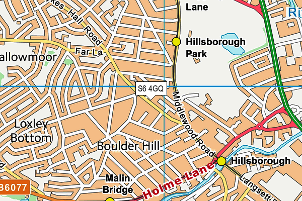 S6 4GQ map - OS VectorMap District (Ordnance Survey)