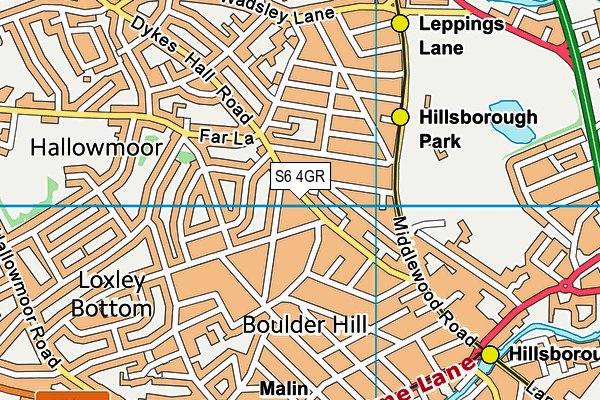 S6 4GR map - OS VectorMap District (Ordnance Survey)