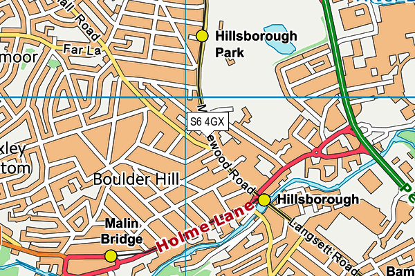 S6 4GX map - OS VectorMap District (Ordnance Survey)